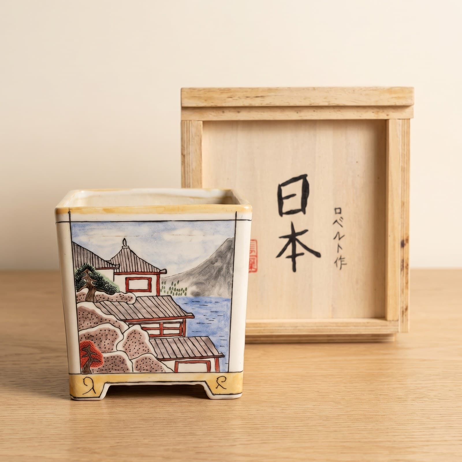 Hand-drawn Ceramic Bonsai Pot 19cm*20cm*20cm