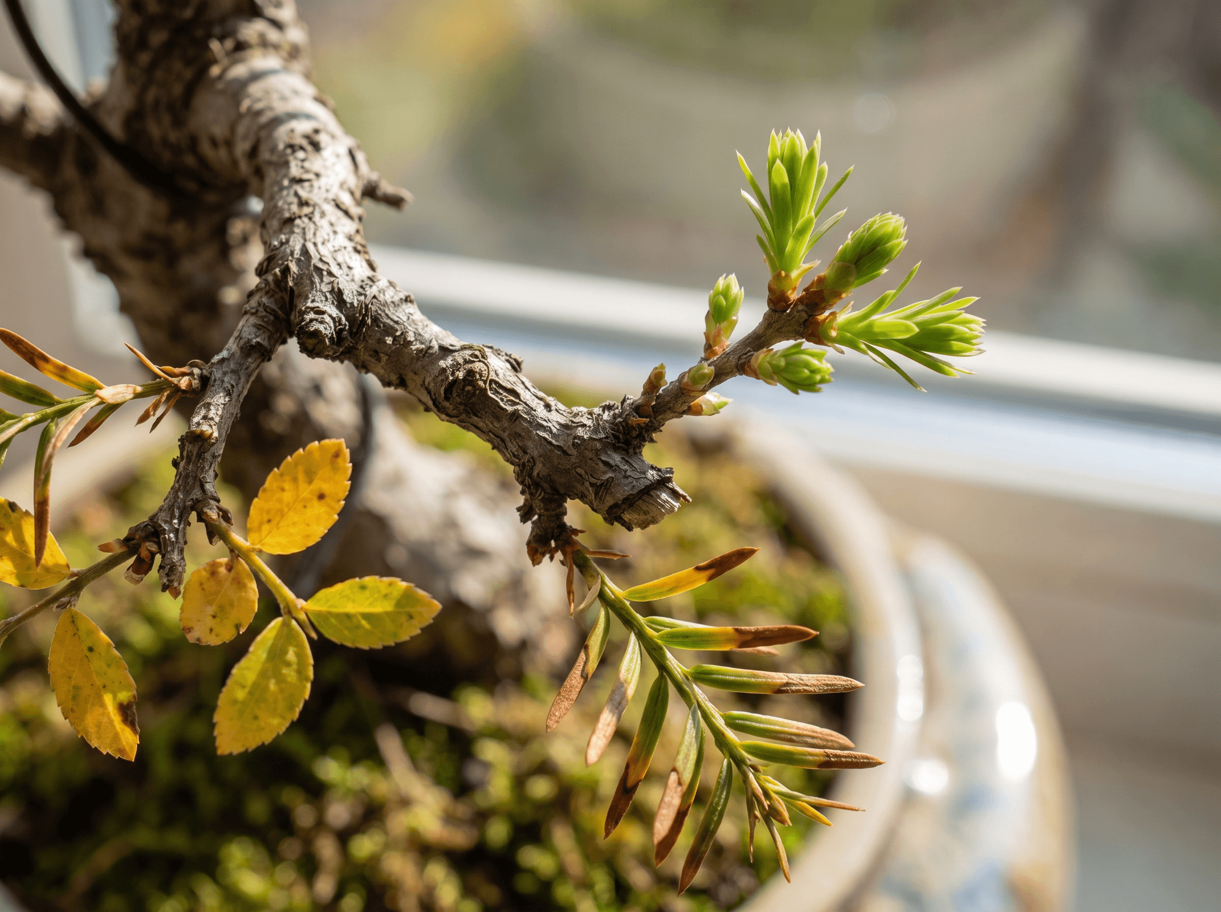 Older leaves yellowing while new growth stays green