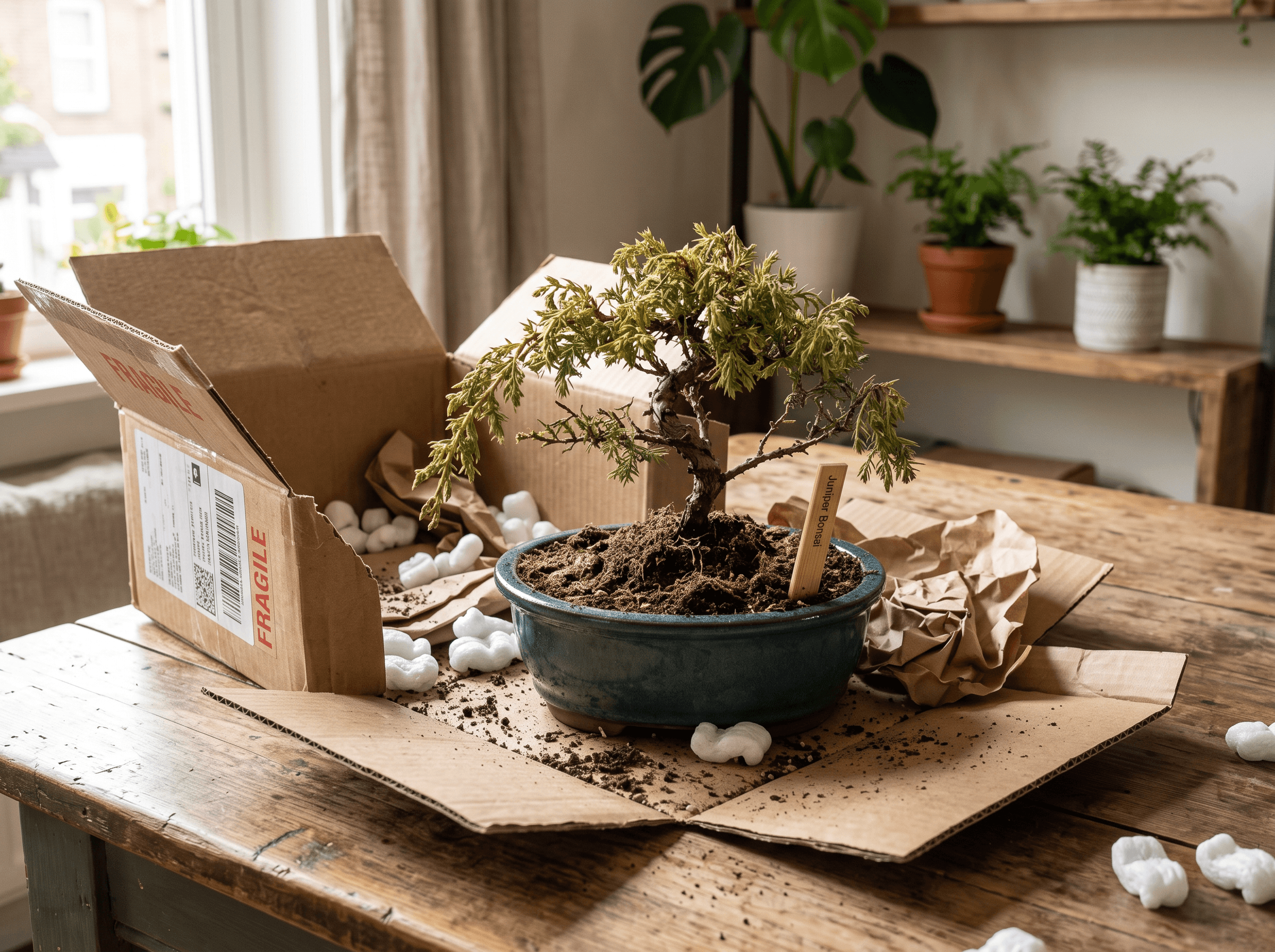 Bonsai wirkt nach dem Versand welk oder schwach