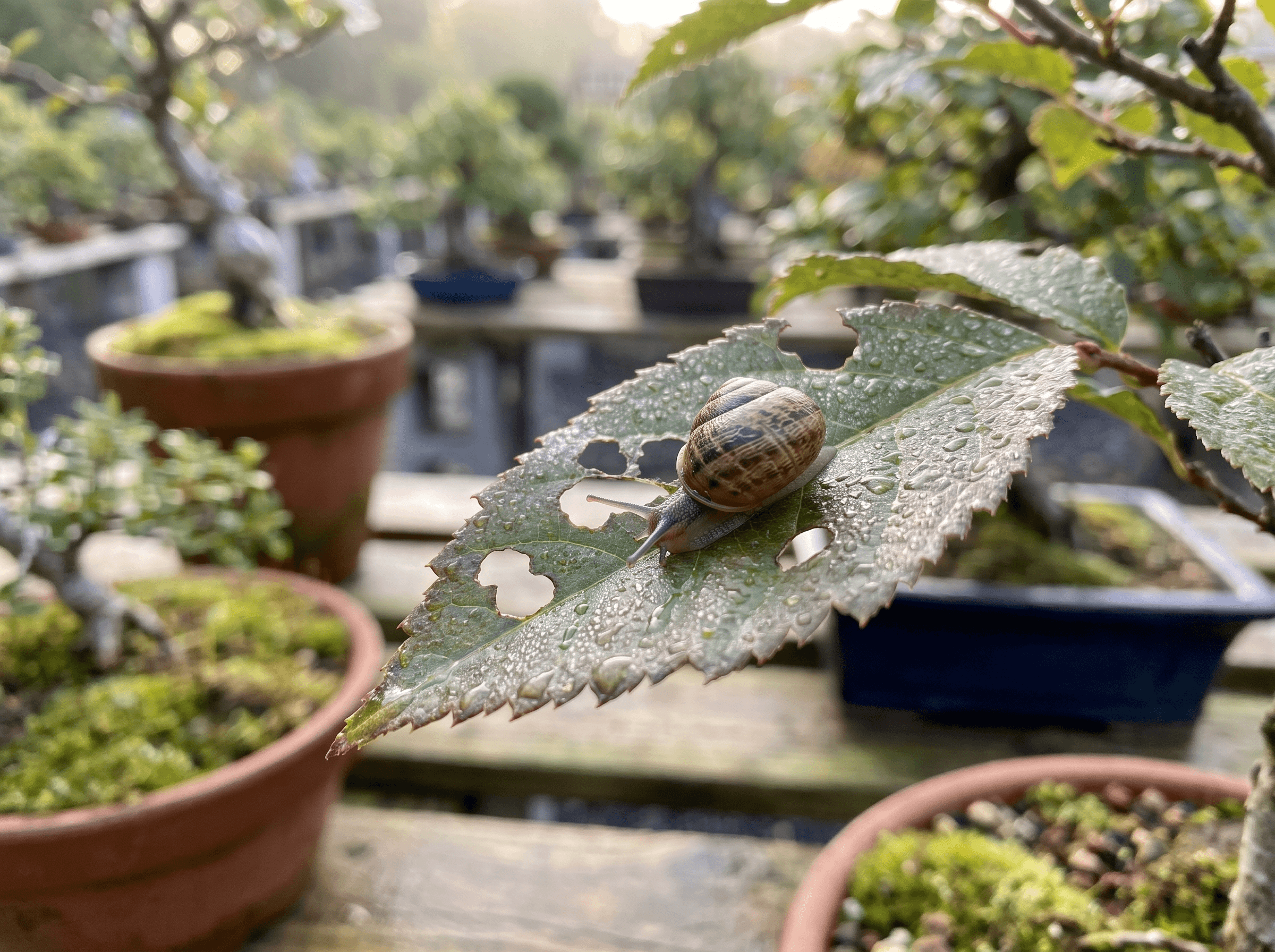 Limaces et escargots sur votre bonsaï