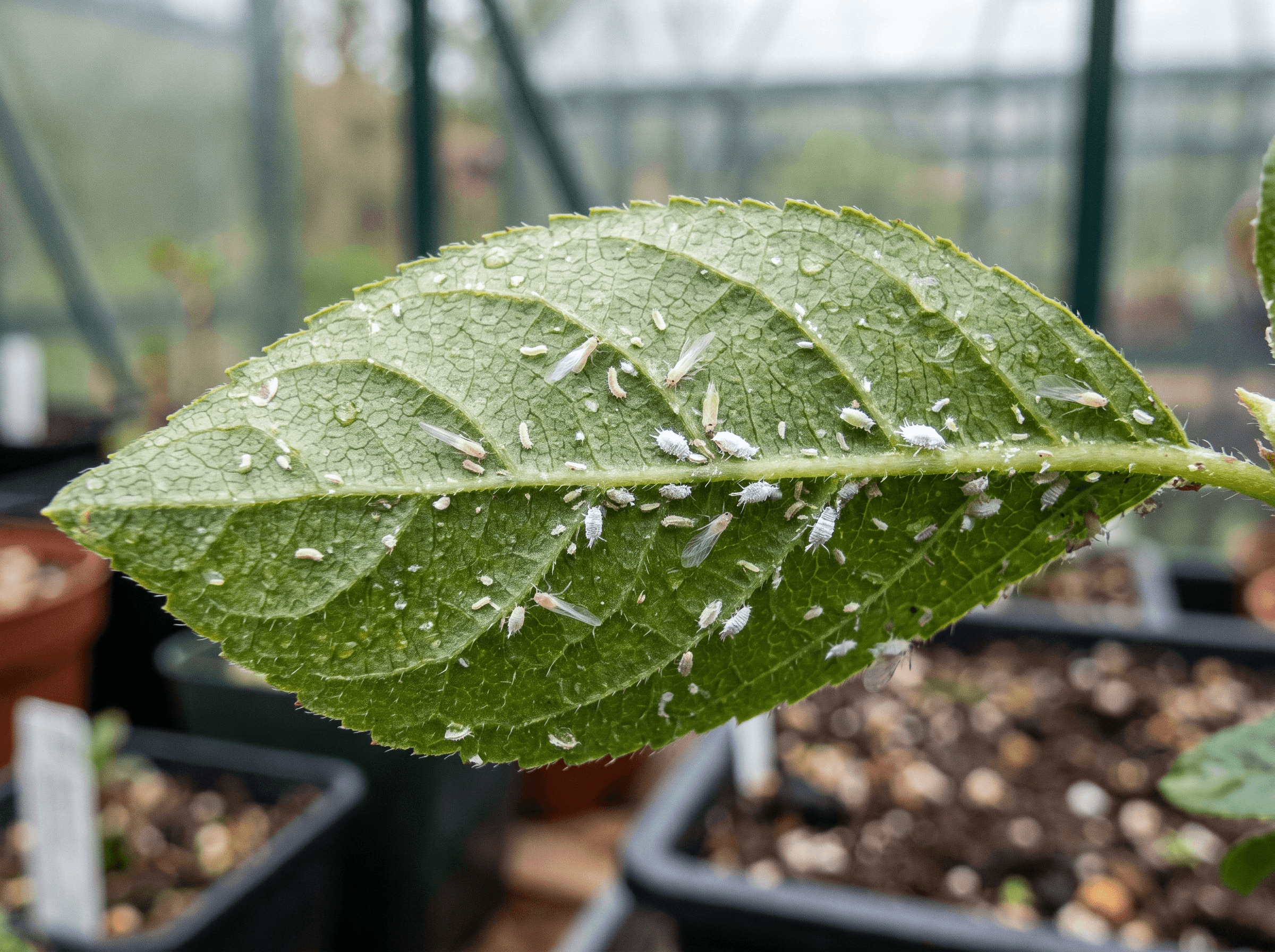 Weiße Fliegen am Bonsai