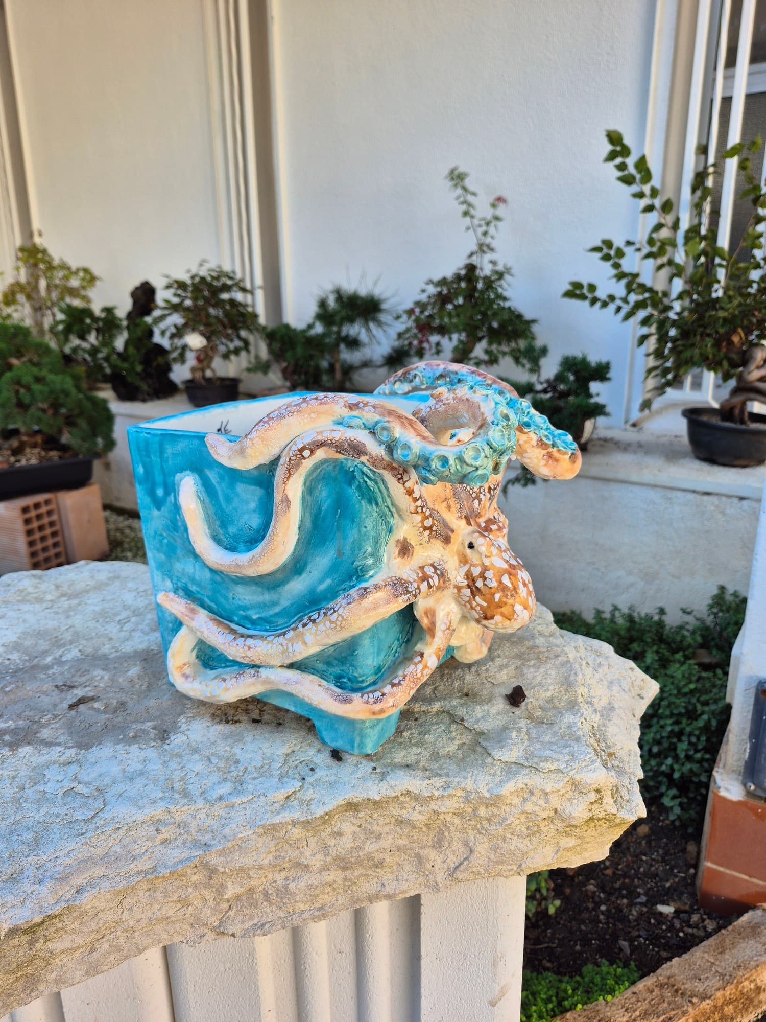 Hand-made Ceramic Bonsai Pot – Octopus 23 x 26 x H23 cm