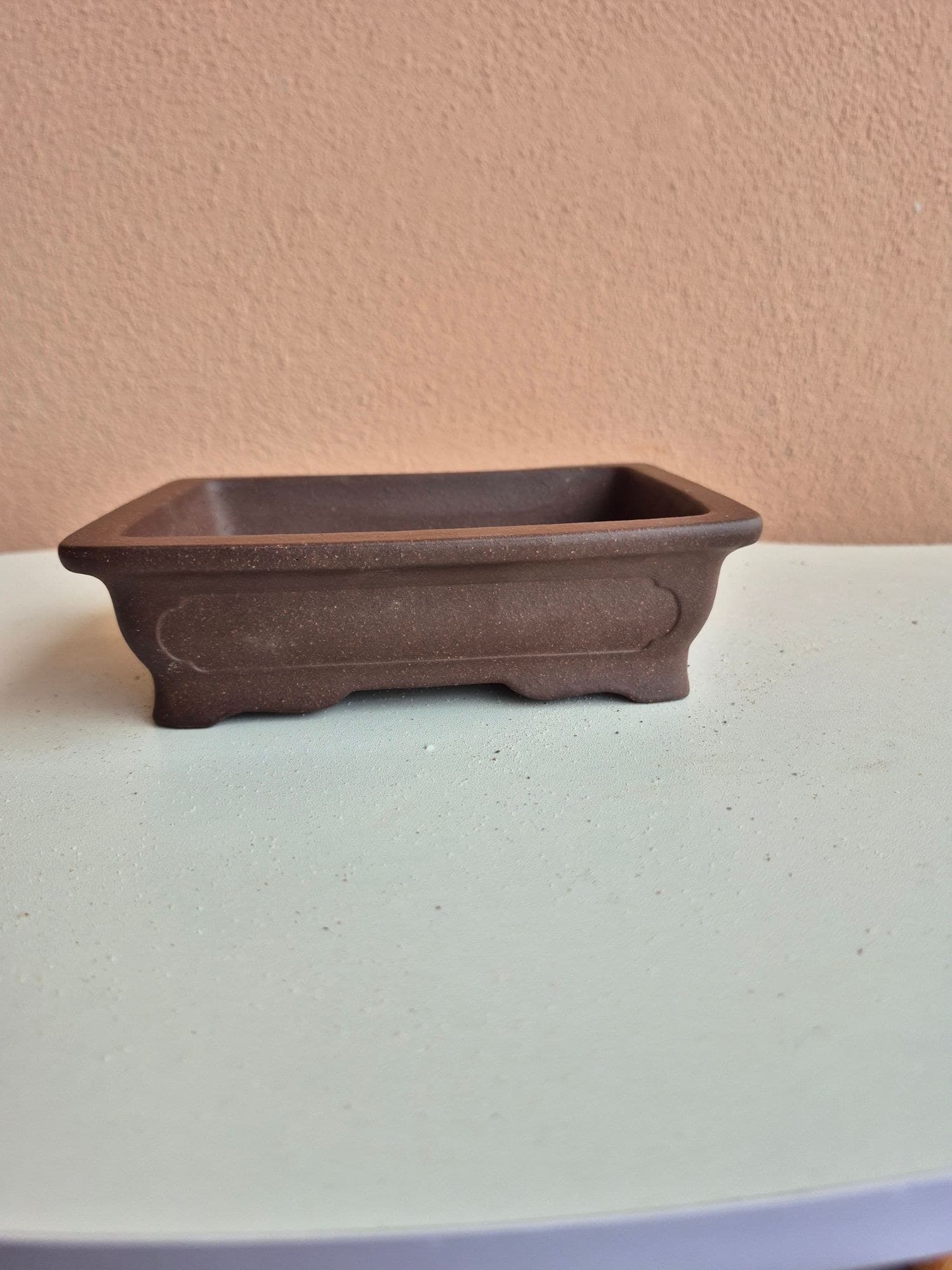 Dark Aubergine Zisha Ceramic Bonsai Pot 16 x 12 x 5 cm