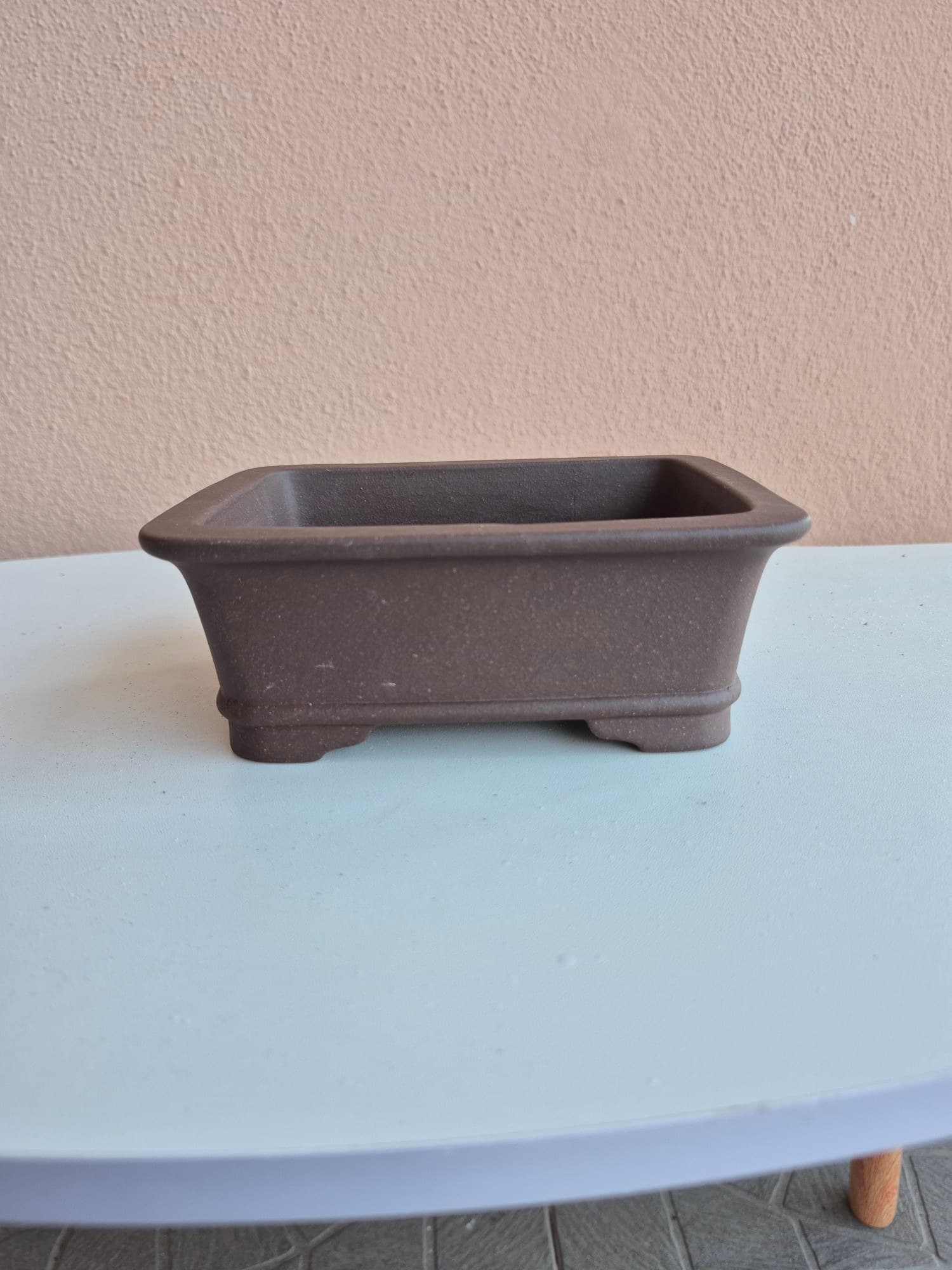 Chocolate-Brown Zisha Ceramic Bonsai Pot 16 x 12.5 x 6 cm
