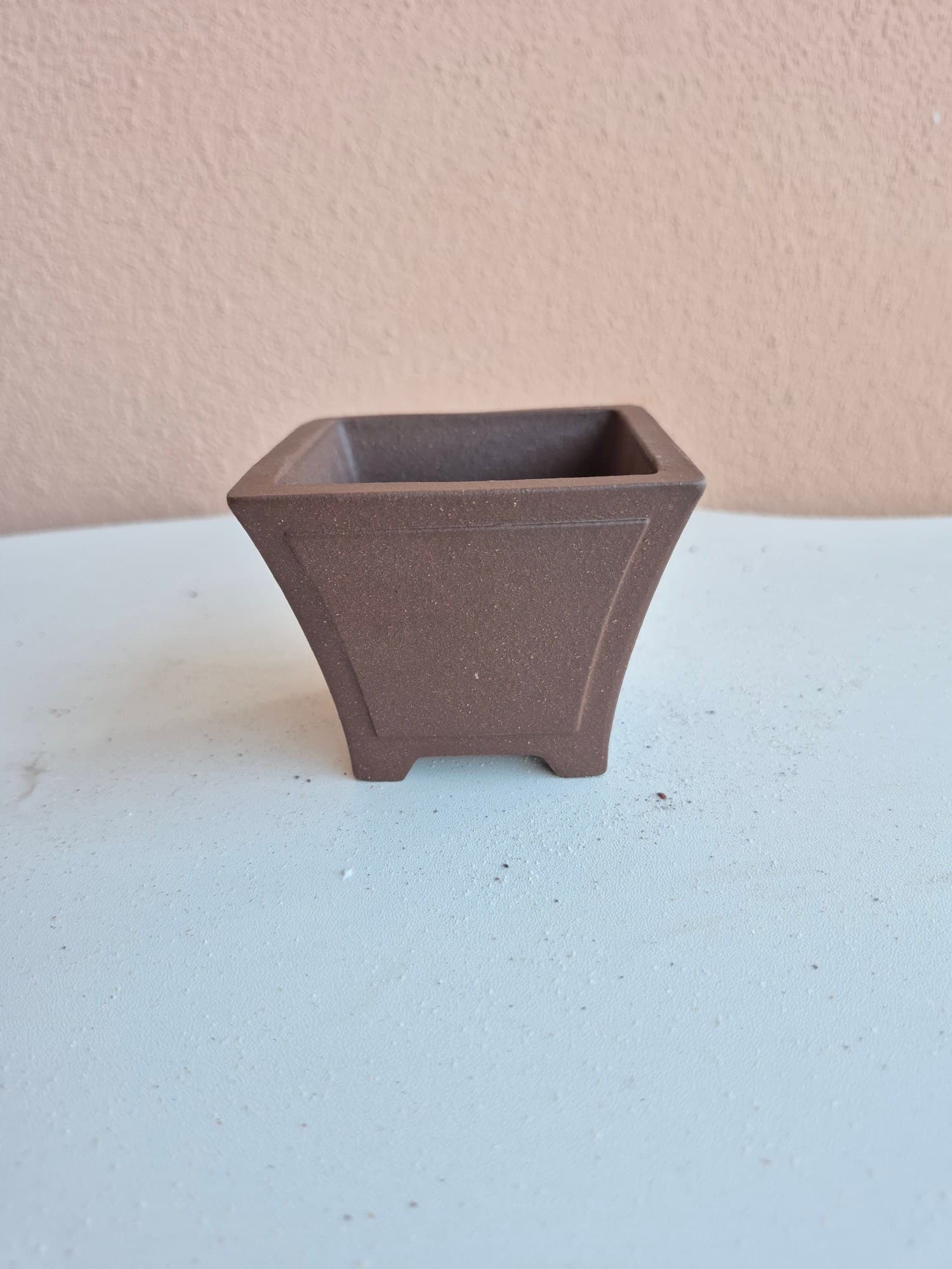 Chocolate-Brown Zisha Cascade Ceramic Bonsai Pot 8.5 x H7 cm