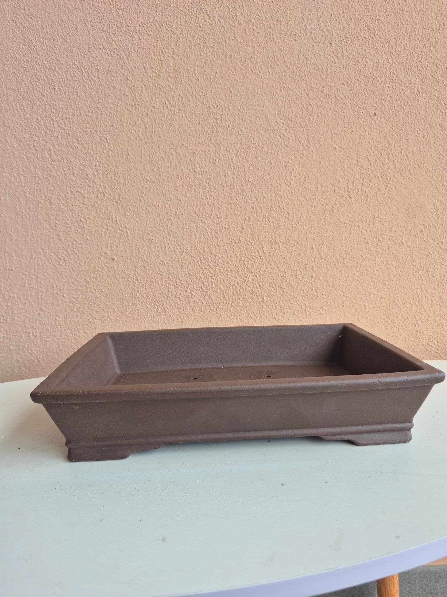 Unglazed Ceramic Bonsai Pot, Oval 31 x 20.5 x H6 cm