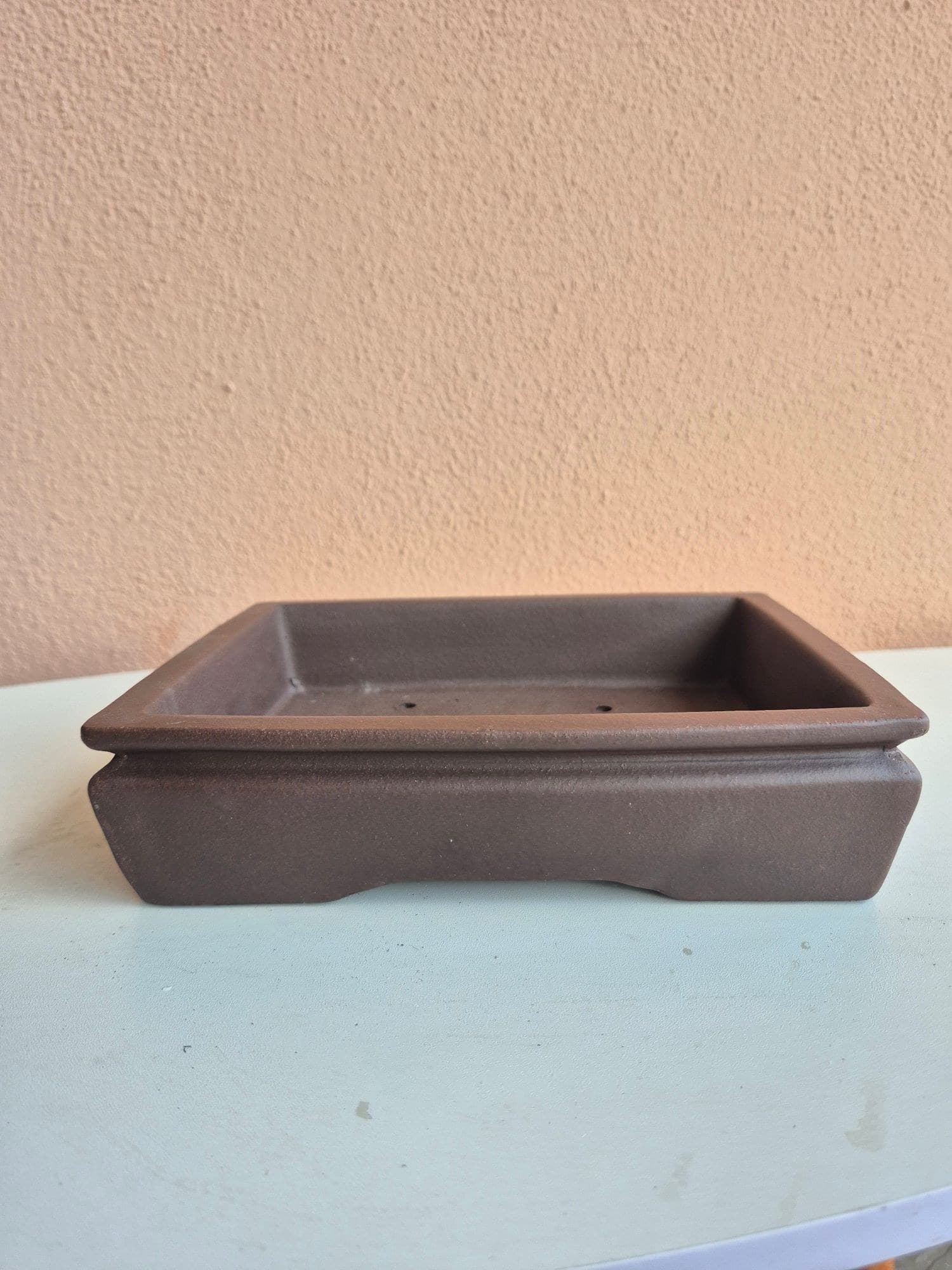 Unglazed Ceramic Bonsai Pot, Rectangular 21 x 16 x H5.5 cm