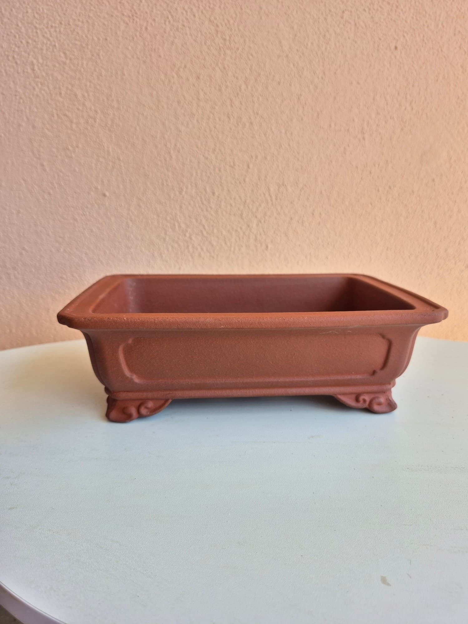 Terracotta-Red Ceramic Bonsai Pot, Rectangular 24 x 16 x H8 cm