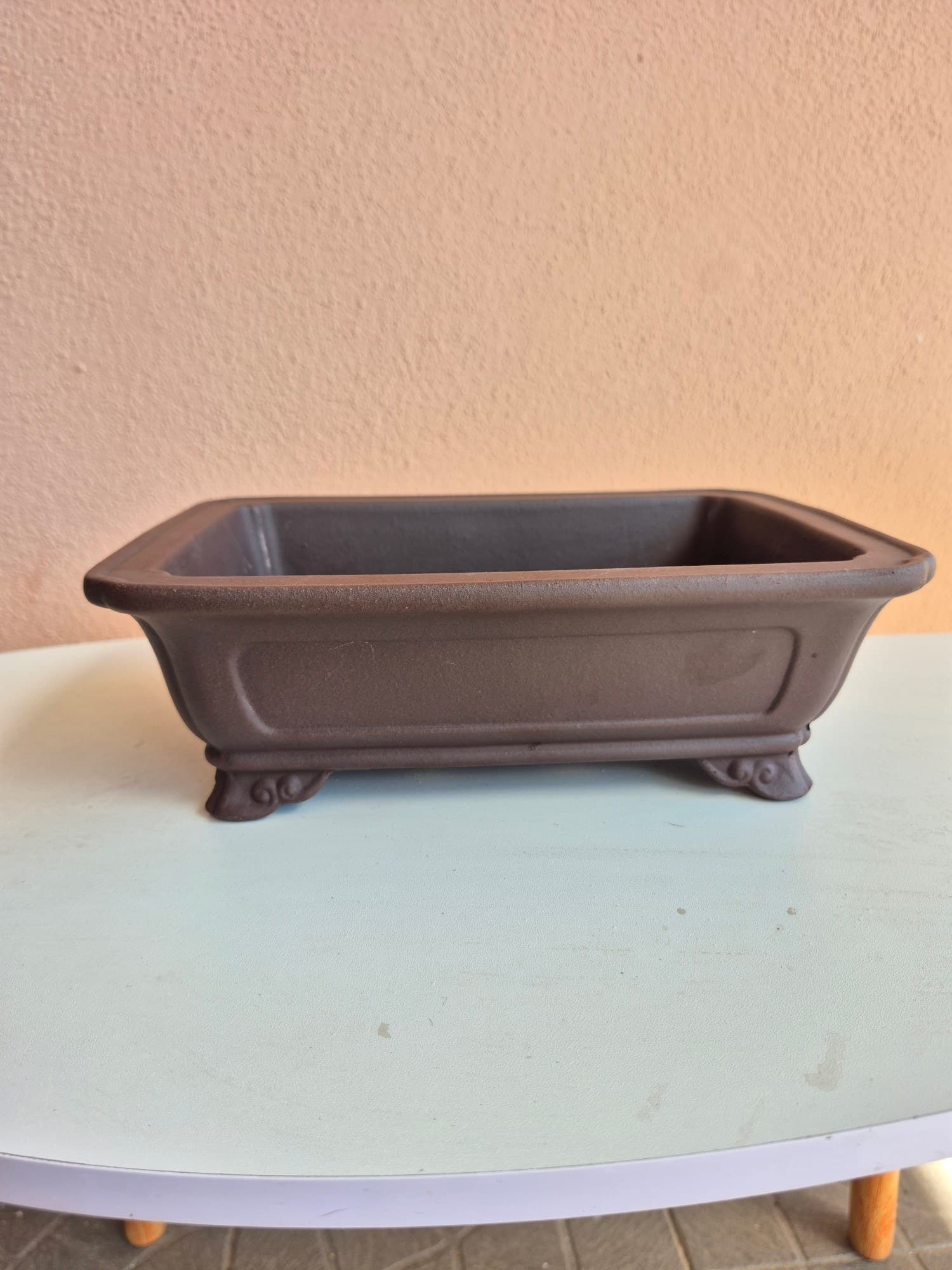 Aubergine Ceramic Bonsai Pot, Rectangular 26 x 19 x H8.5 cm