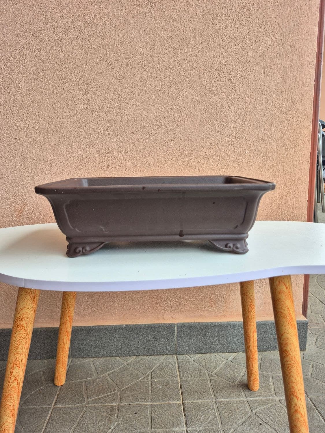 Dark Aubergine Zisha Ceramic Bonsai Pot 34 x 23.5 x 10.5 cm