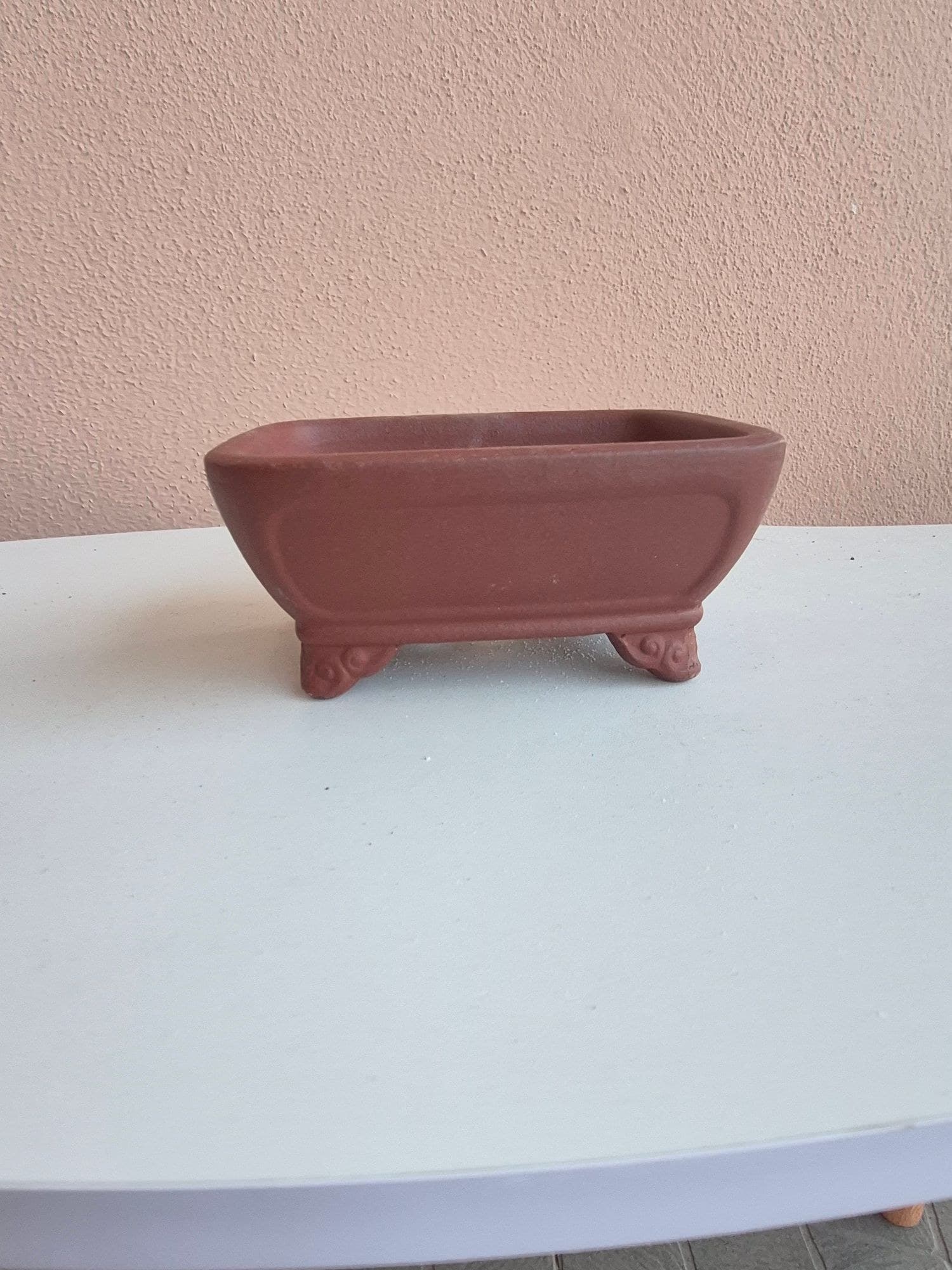 Terracotta-Red Ceramic Bonsai Pot 14.5 x 12 x 6.5 cm