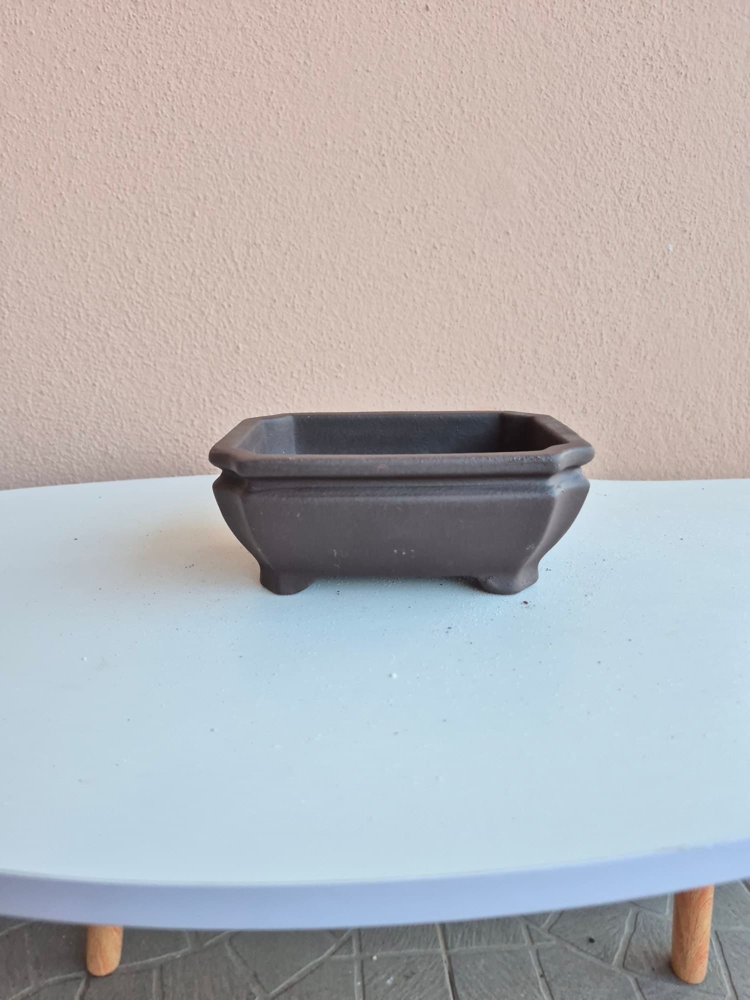 Chocolate-Brown Ceramic Bonsai Pot 15.2 x 12 x 6.5 cm