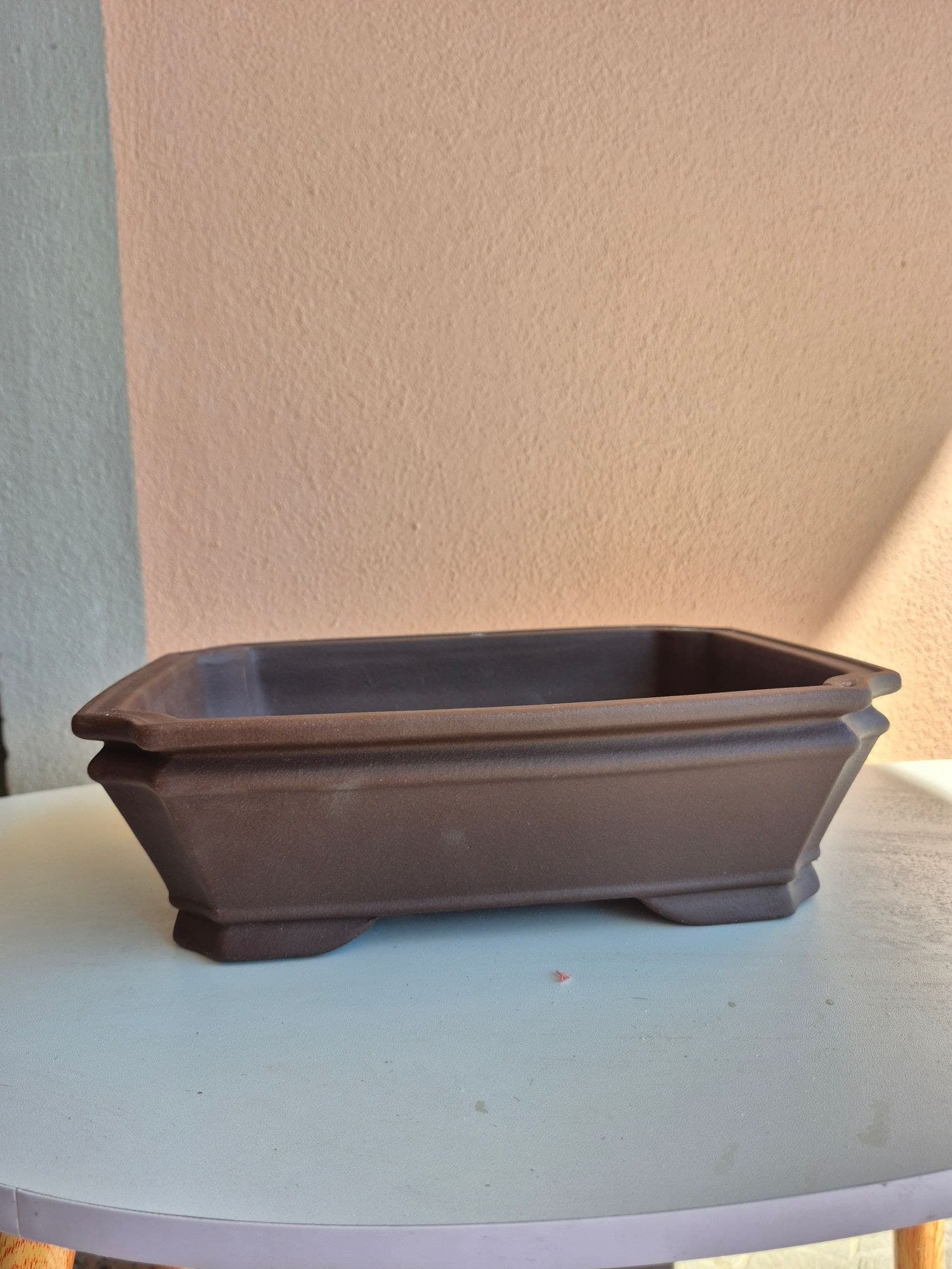 Unglazed Ceramic Bonsai Pot, Rectangular 27.5 x 21 x H9 cm