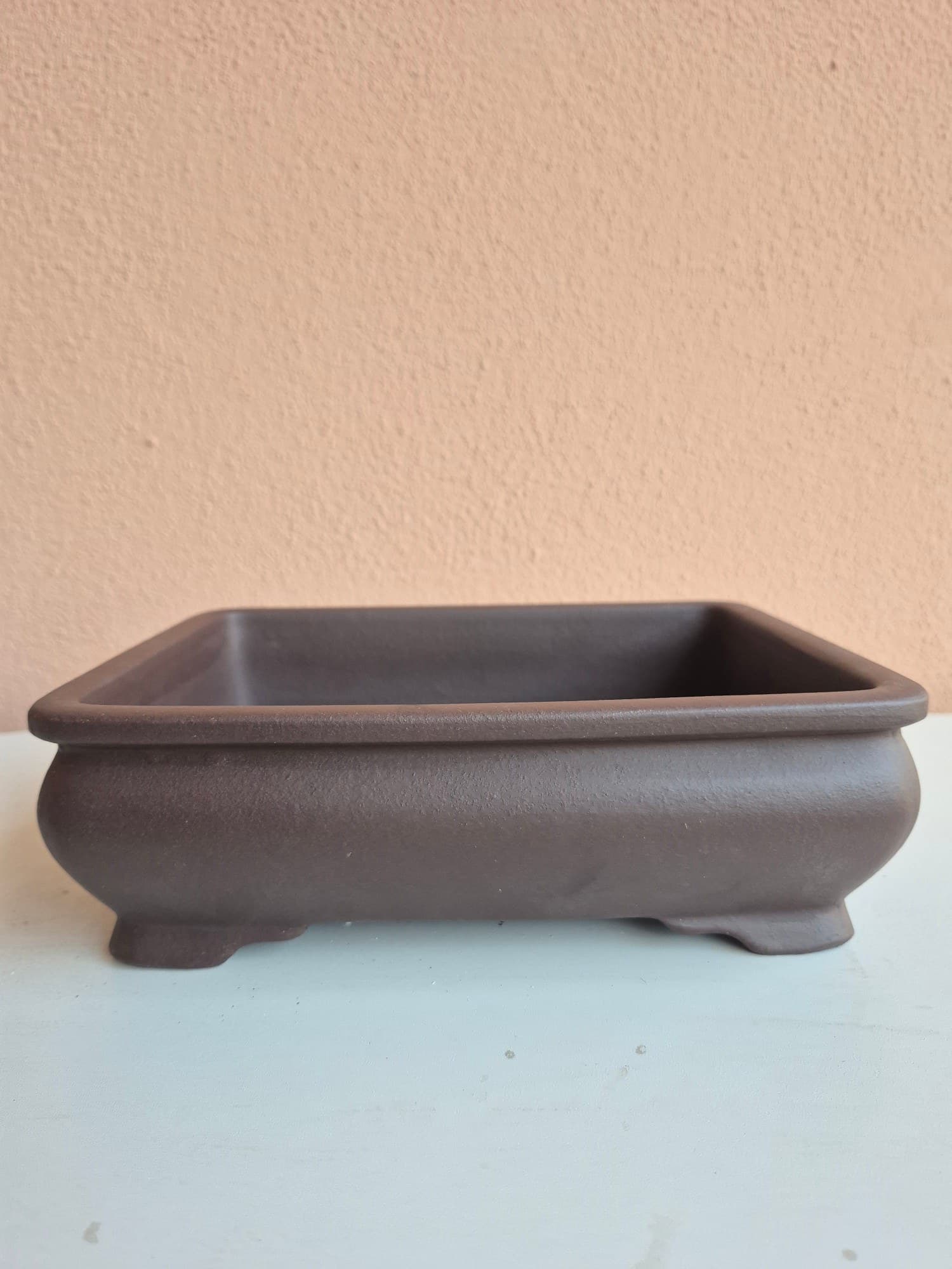Unglazed Ceramic Bonsai Pot, Rectangular 23 x 17.5 x H7 cm