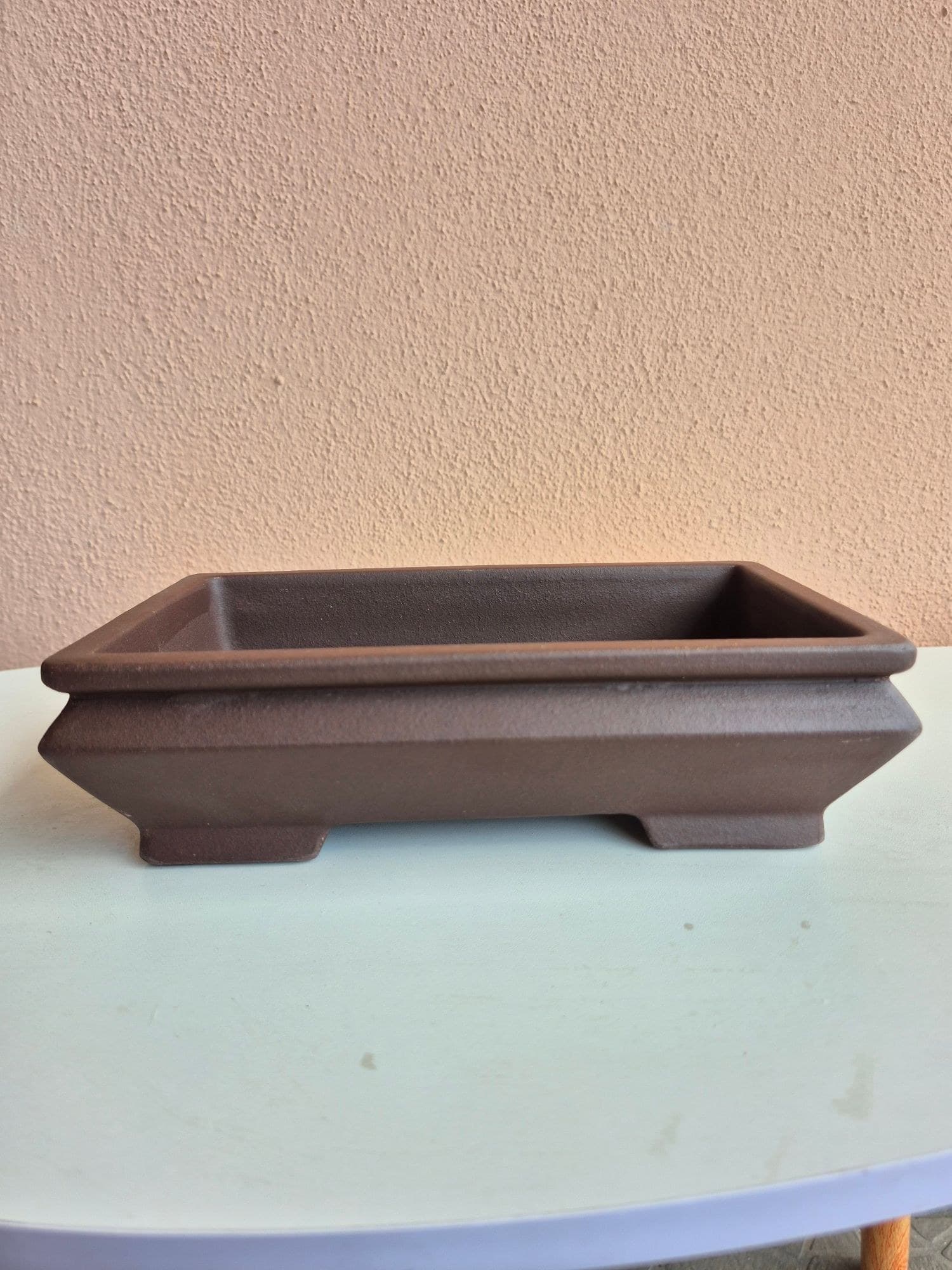 Unglazed Ceramic Bonsai Pot, Rectangular 23 x 14 x H6.5 cm