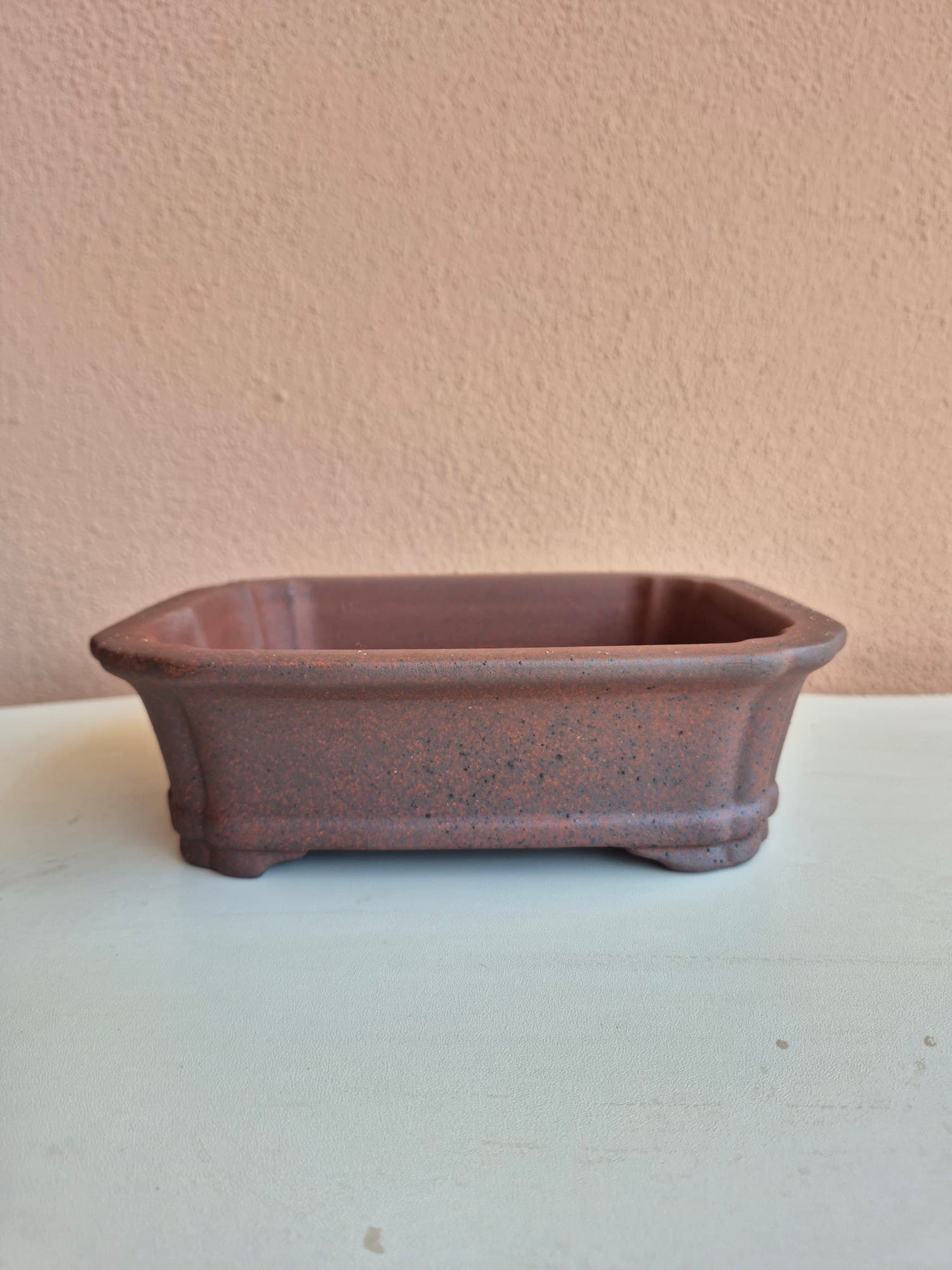 Unglazed Ceramic Bonsai Pot, Rectangular 21.7 x 17.2 x H6.5 cm