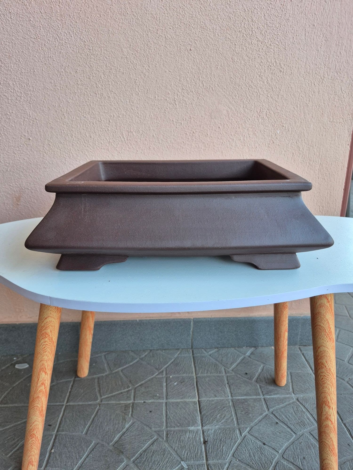 Large Trumpet-Flared Ceramic Bonsai Pot 32 x 23 x 12 cm