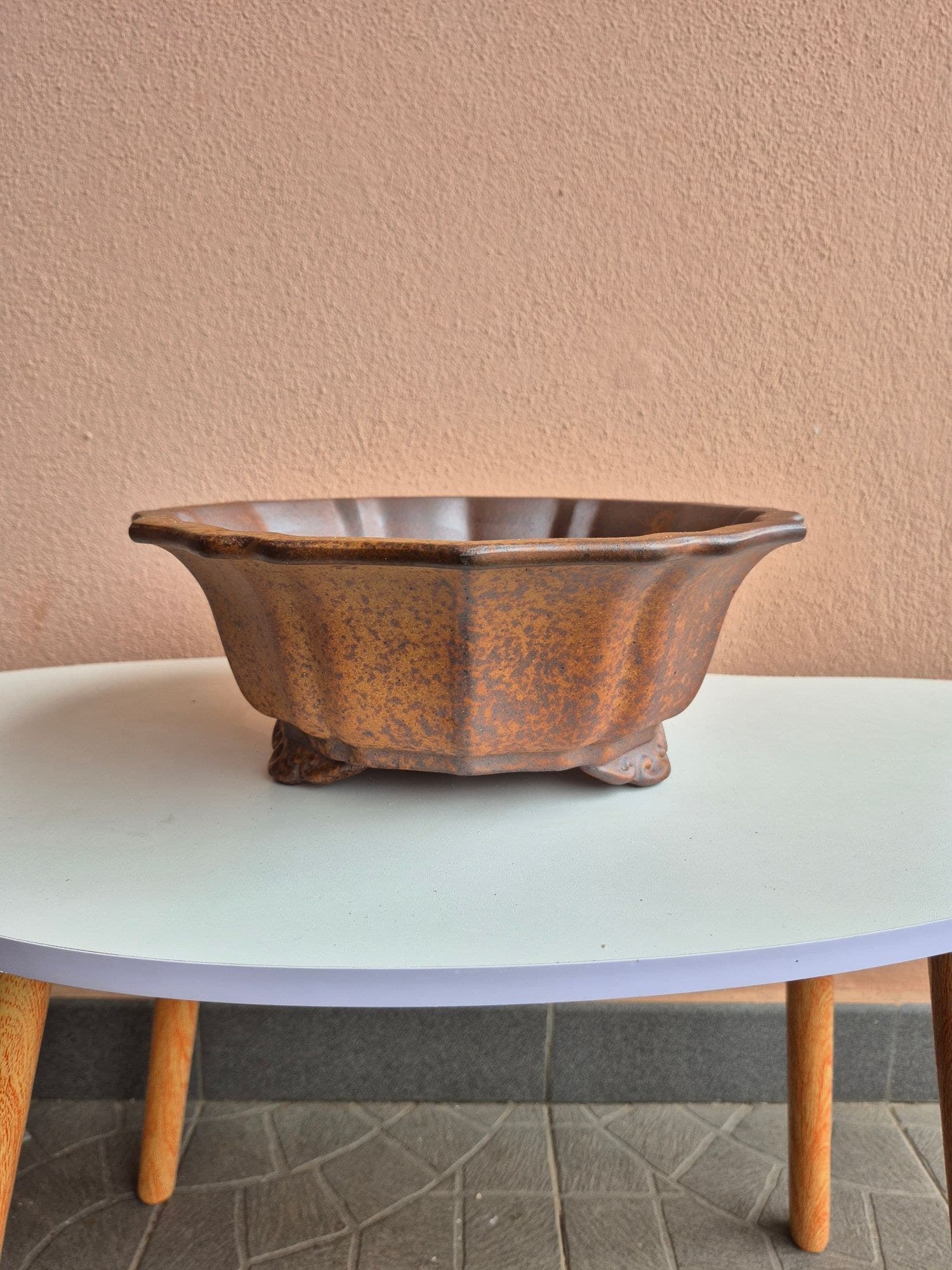 Chrysanthemum-Lobed Ceramic Bonsai Pot 29 x 11.3 cm