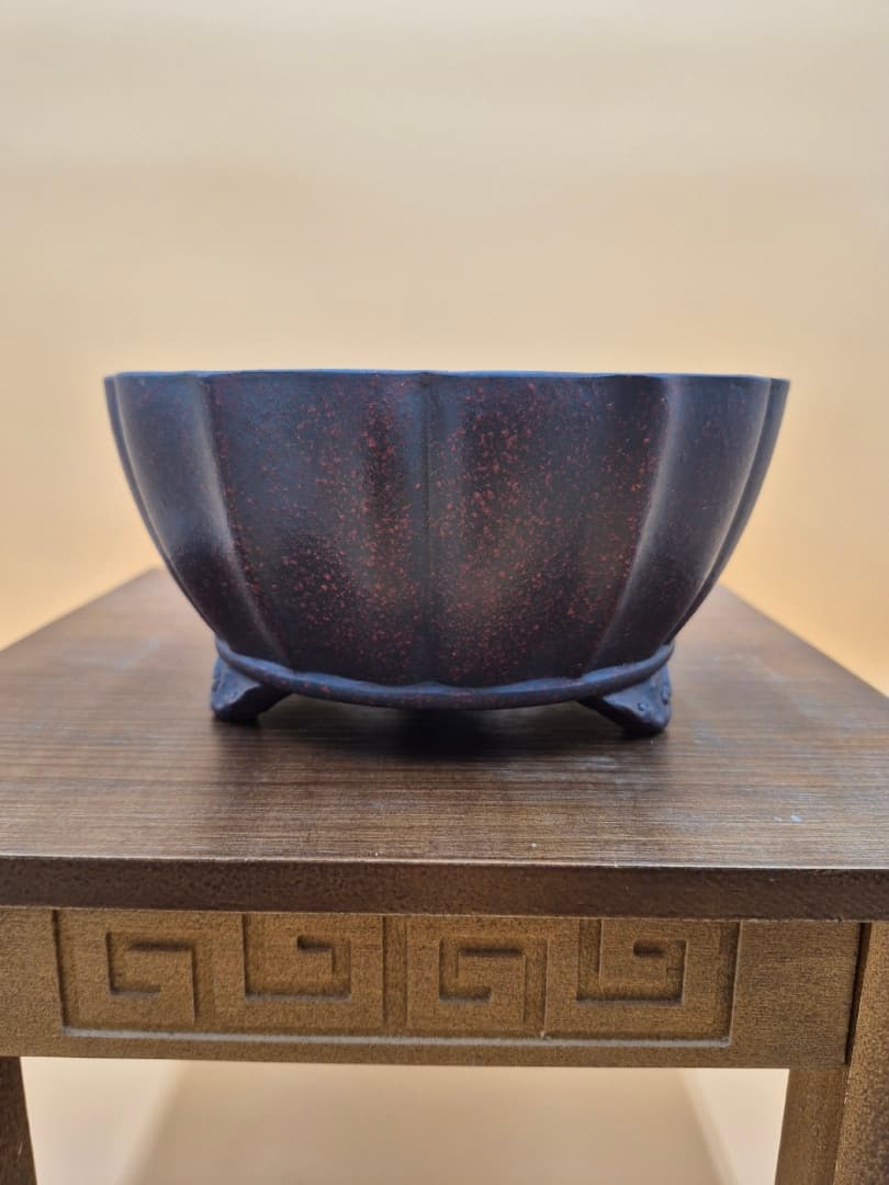Bonsai-Schale 19 x 19 x 9,5 cm braun-rot