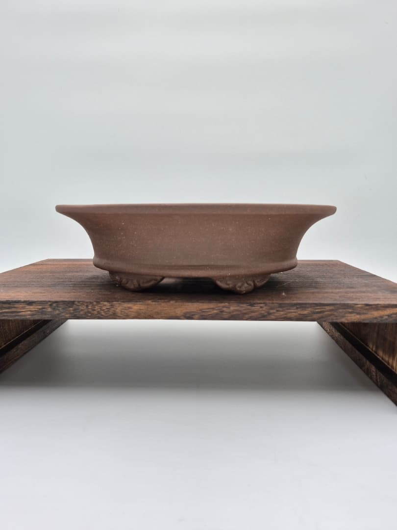 Ovale Bonsai-Schale 31 x 25 x 9 cm Braun