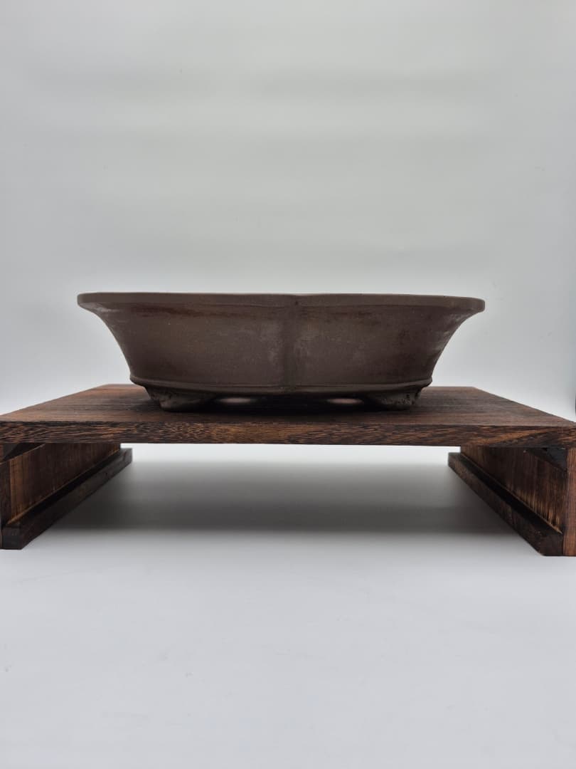 Bonsai-Schale oval 40 x 32 x 10,5 cm braun