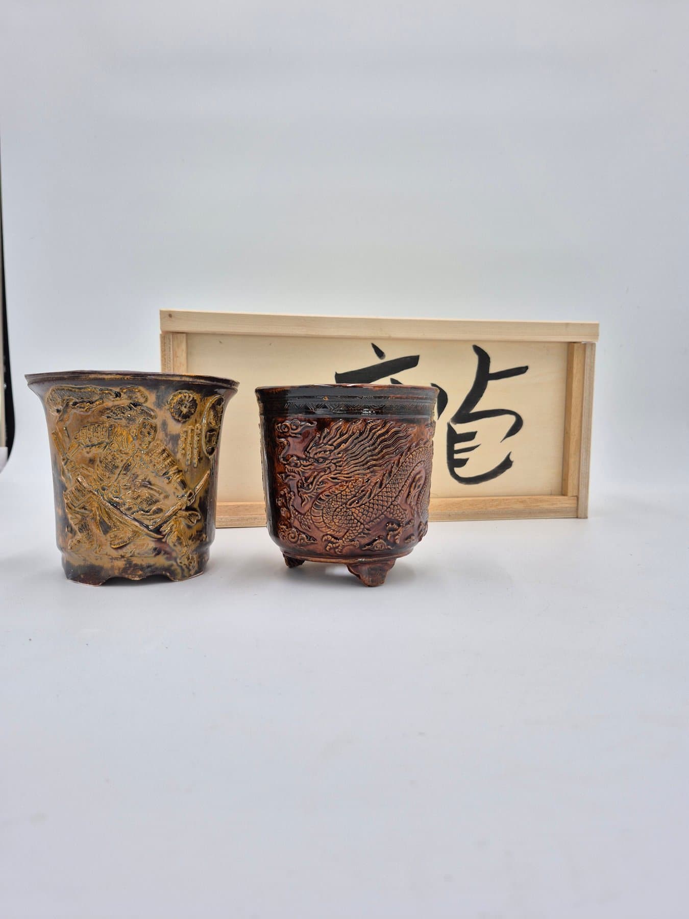 Bonsai-Topf Drache & Samurai