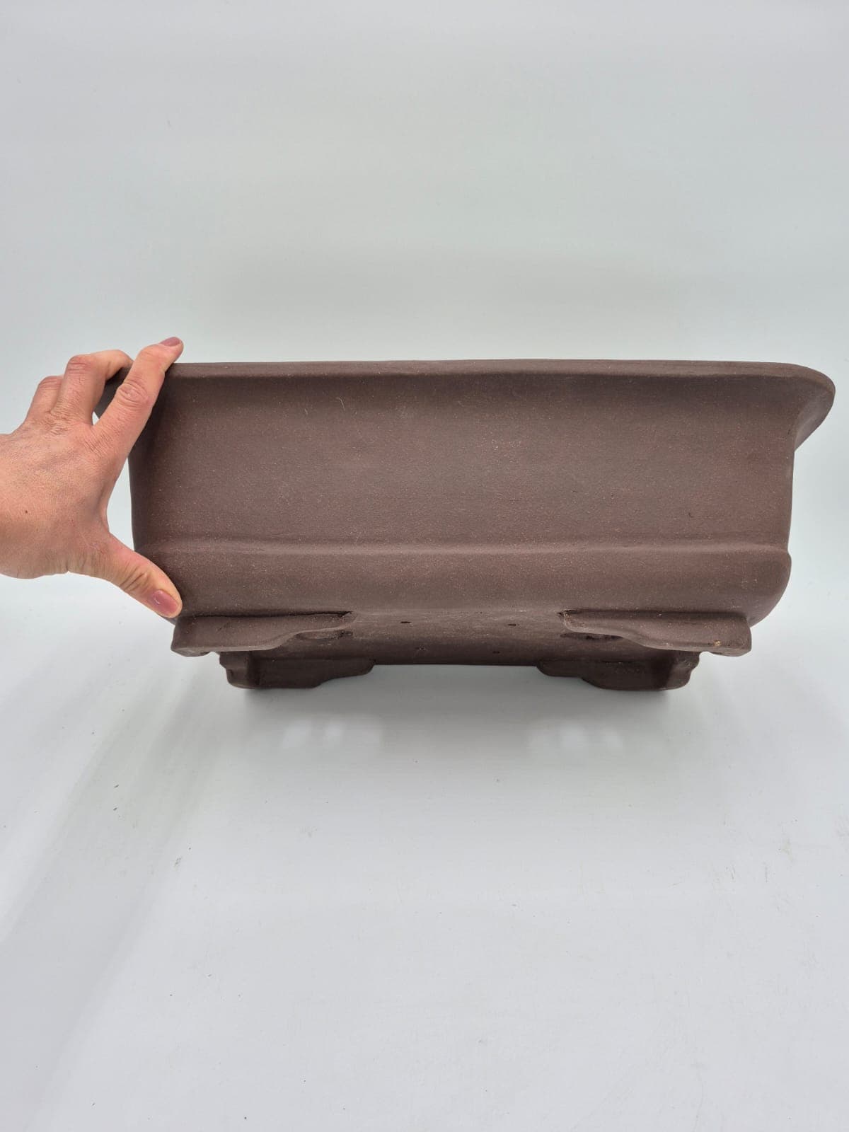 Bonsai-Topf rechteckig 49 x 33 x 16 cm braune Keramik