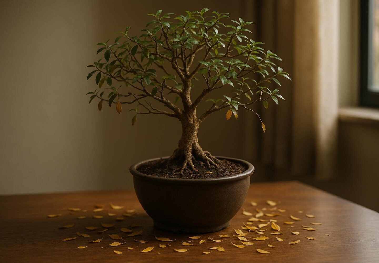 Serissa bonsai con foglie che cadono — come diagnosticare e rimediare allo stress da spostamento, irrigazione e luce