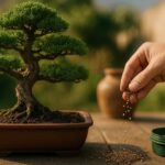 Concimazione organica di un bonsai con palline a lento rilascio sul substrato