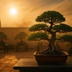 Bonsai en position estivale avec ombrage partiel