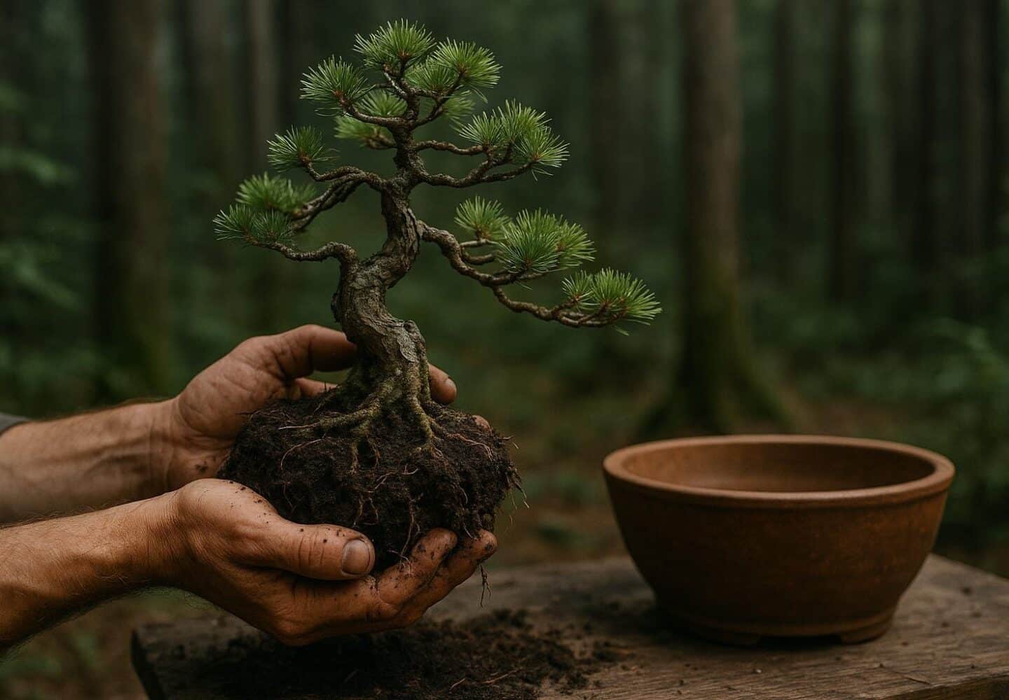 Yamadori Bonsai aus der Natur gesammelt mit altem skulpturalem Stamm