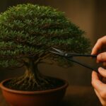 Feine Verzweigung eines Bonsai mit gut verteilten sekundaren Asten
